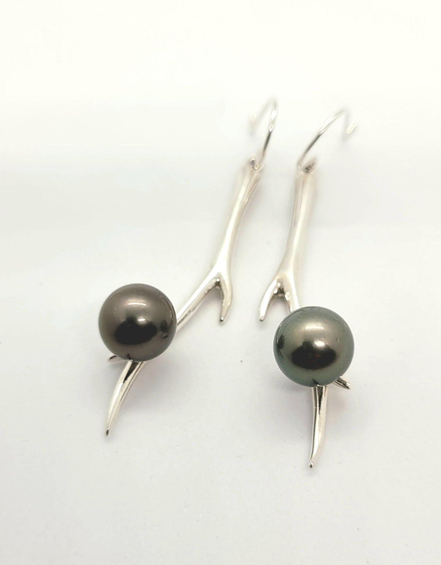 Branch and Tahitian Pearl Earrings